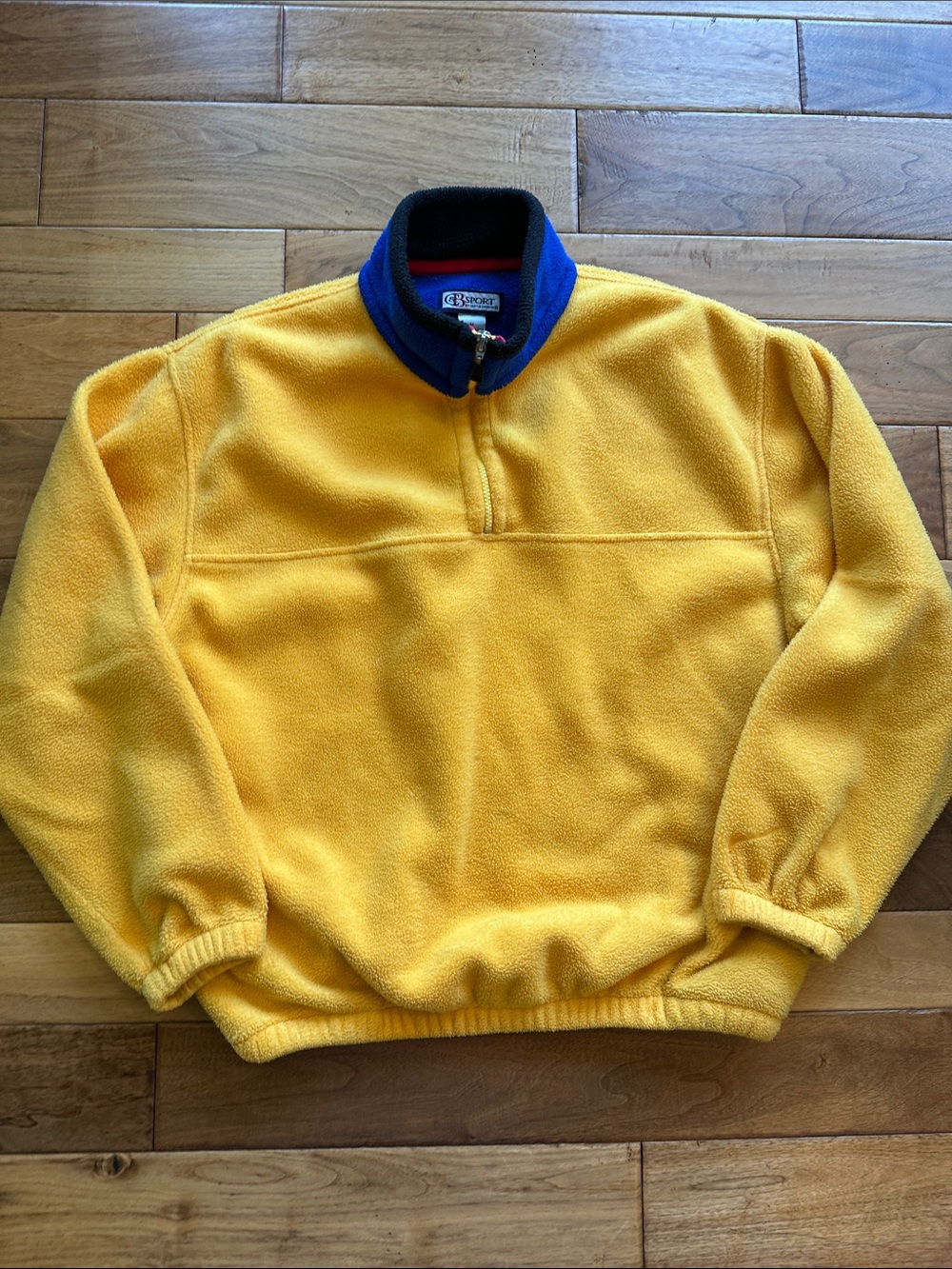 Vtg CB Sport color block fleece 1/4 zip pullover Sz medium